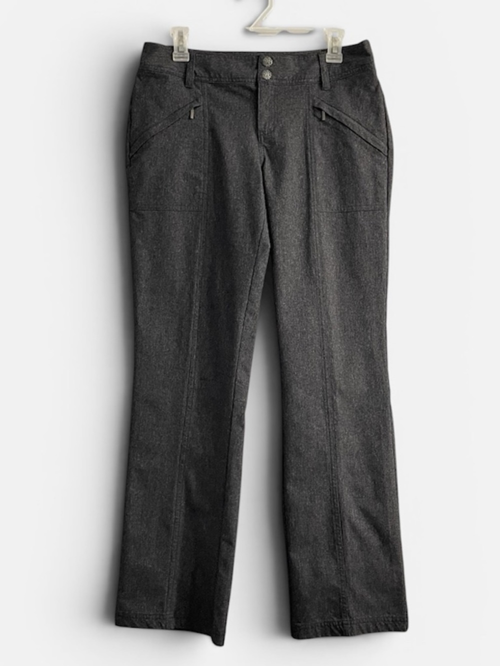 prAna Women's Gray Nylon Blend straight leg Pants hiking outdoor # W4SHEL314
